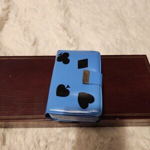 Blue Card Case with Pencil with 2 Decks unopened Antique Playing Cards Vintage H